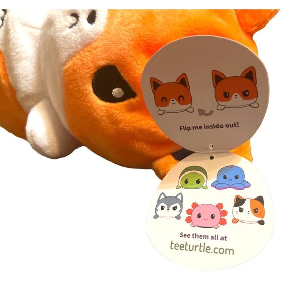 Teeturtle Reversible Plushies Inside Out Fox White and Orange - Picture 5 of 6